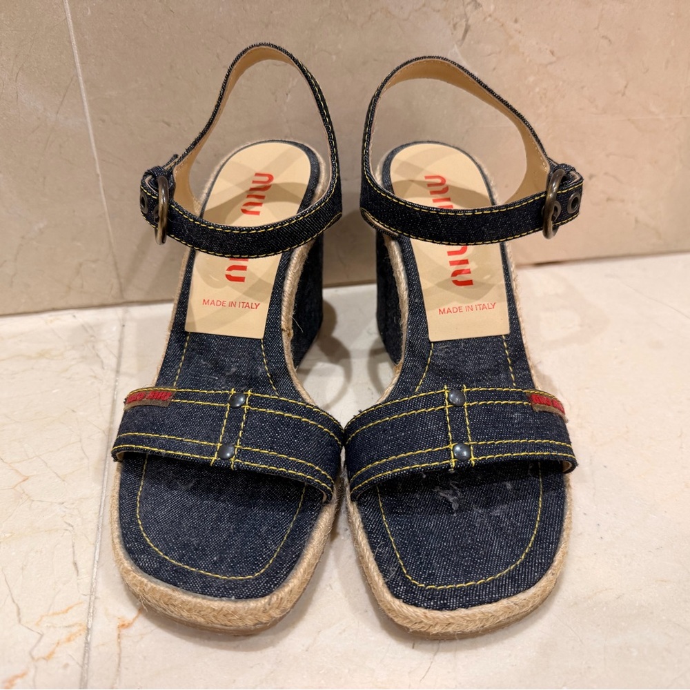 Miu Miu Vitange Denim Women's Sandals